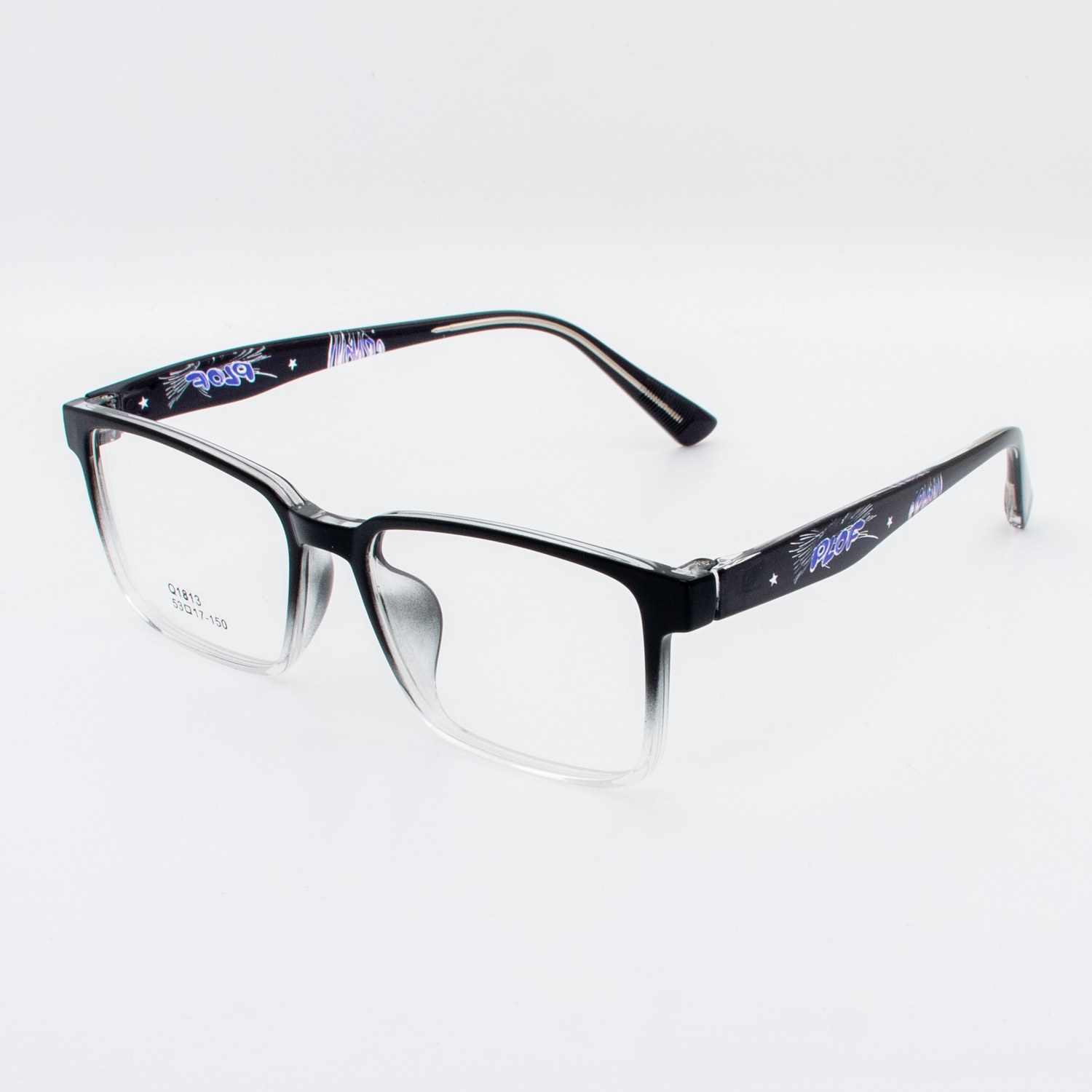 نظارة طبية مستطيلة متدرجة أسود شفاف PLOF